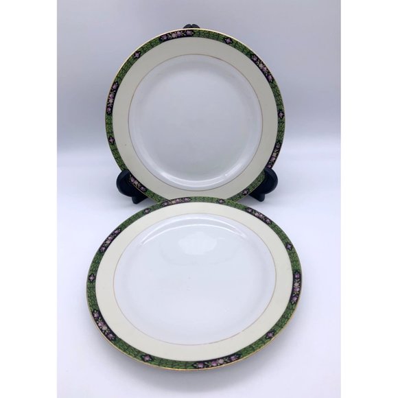 Vintage Noritake - Pair Salad Plates - Cherry Blossom Back Stamp ca 1924 - Picture 1 of 7